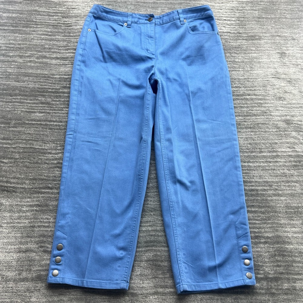 Talbots Denim Jeans Size 10 Womens Straight Crop Stretch Blue Denim