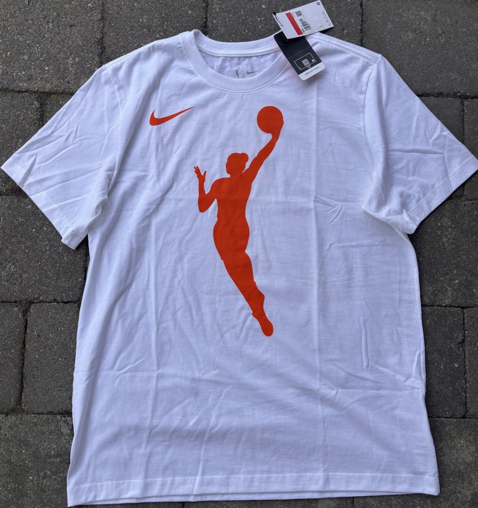 Nike WNBA Basketball The Nike Tee White/Orange Player Logo T-Shirt Size L