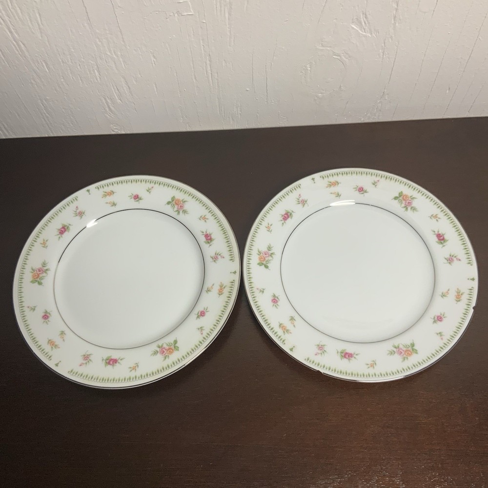 Abingdon Fine Porcelain China 2 Floral Bread Dessert Plates Cottagecore 6.5”