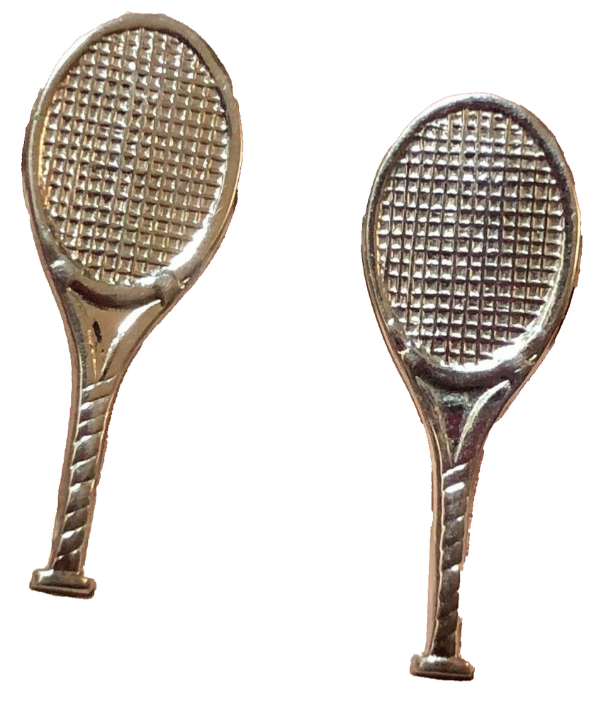 Vintage Sterling Silver Sigmund Berger Tennis Racket Clip-On Earrings