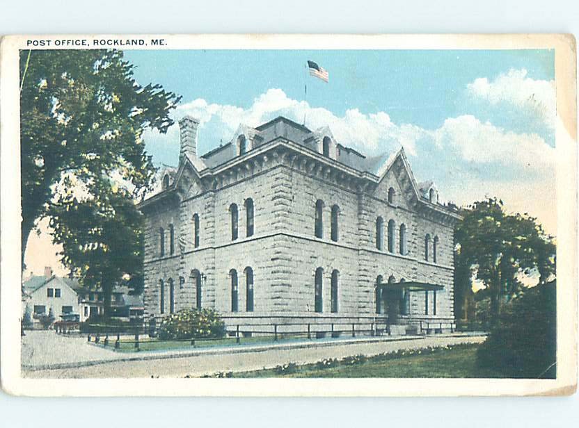 W-border POST OFFICE SCENE Rockland Maine ME m/09 AF1096