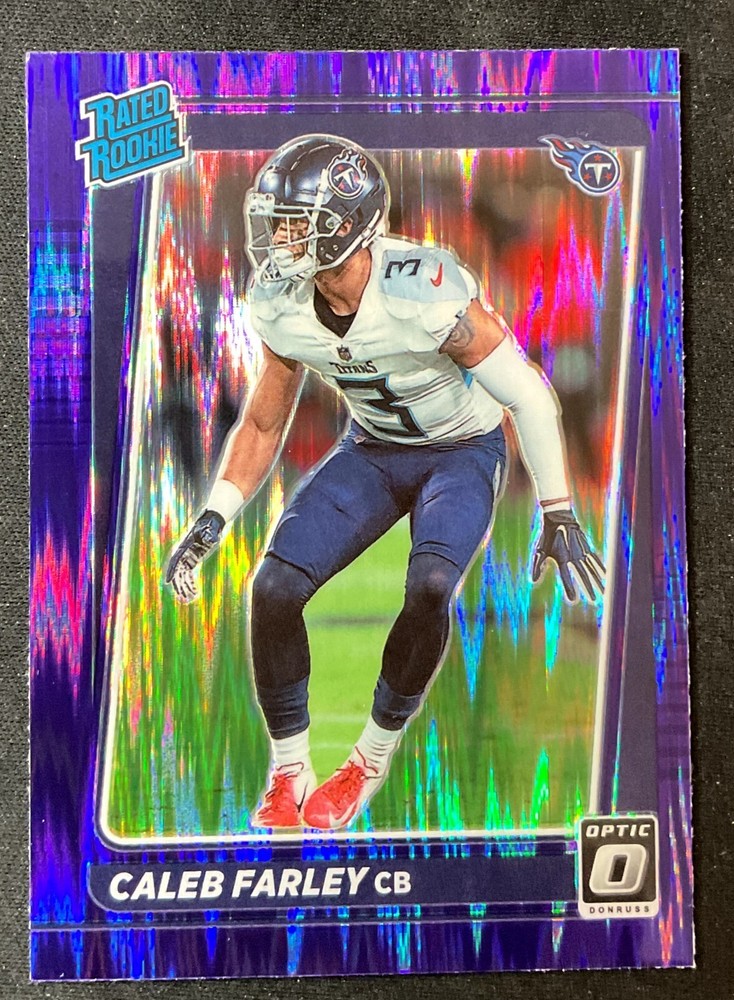 2021 Donruss Optic Caleb Farley Prizm 249 Rated Rookie RC Purple Shock Titans