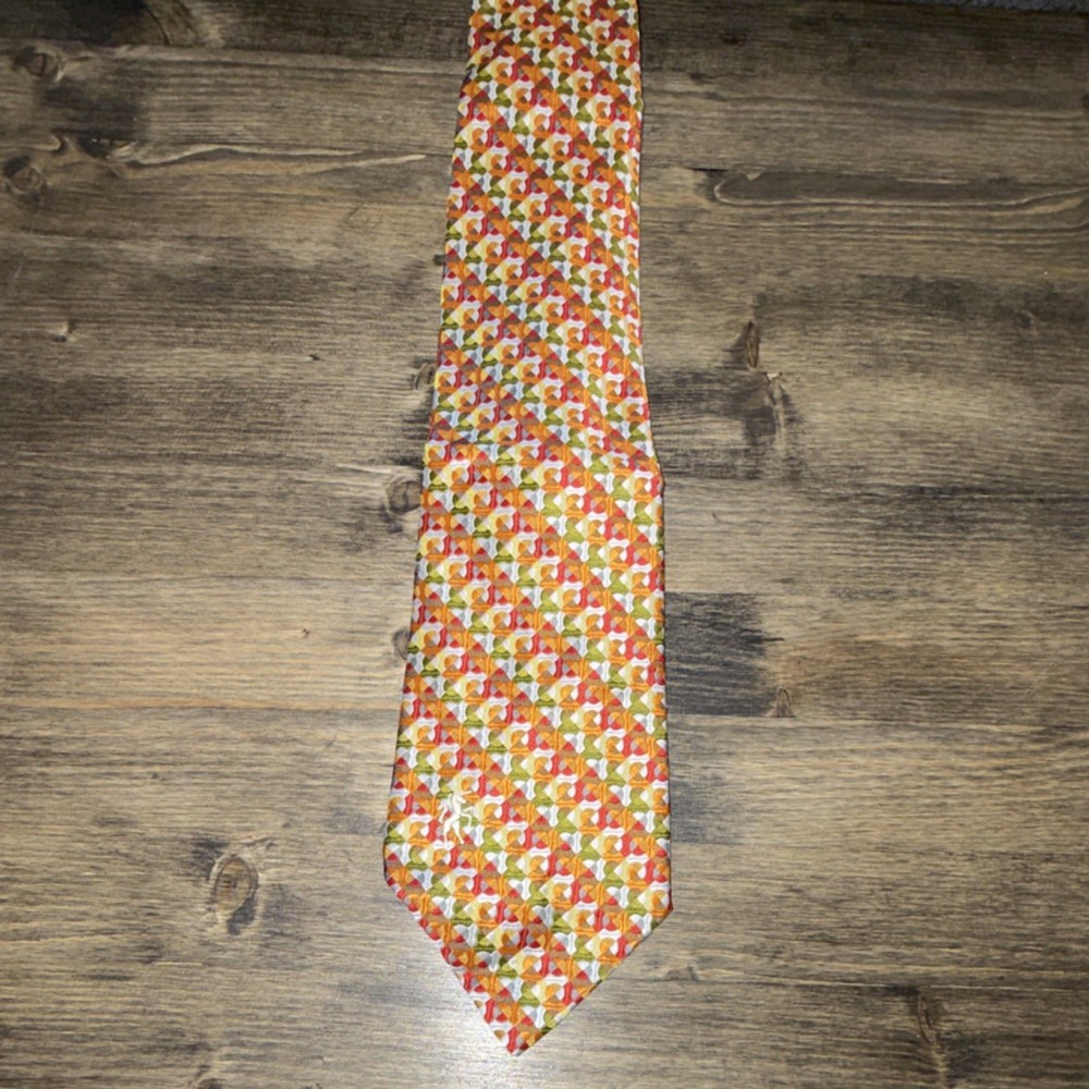 Vintage Levy's Nashville Silk Men's Tie: Geometric Multicolor