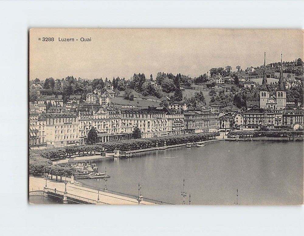 Postcard Aerial View Lucerne Switzerland