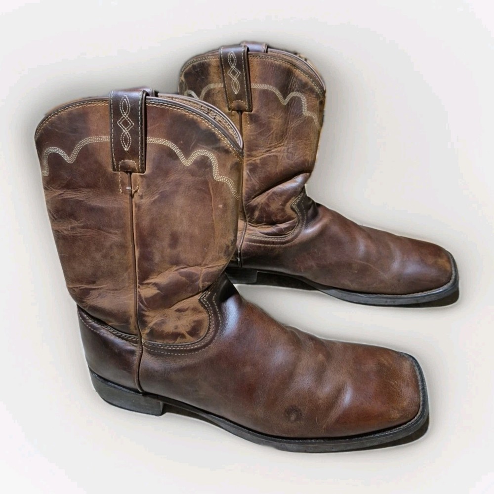 Justin Boots Men's Stampede Roper Western Boots - Round Toe Size 10.5 D