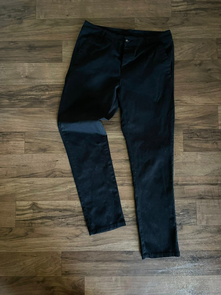 ASOS Mens Button Fly Straight Leg Slacks Black Size 33 x 32