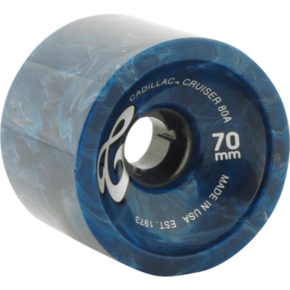 Cadillac Cruiser 70mm Blue Marble Skateboard Wheels (Set of 4)
