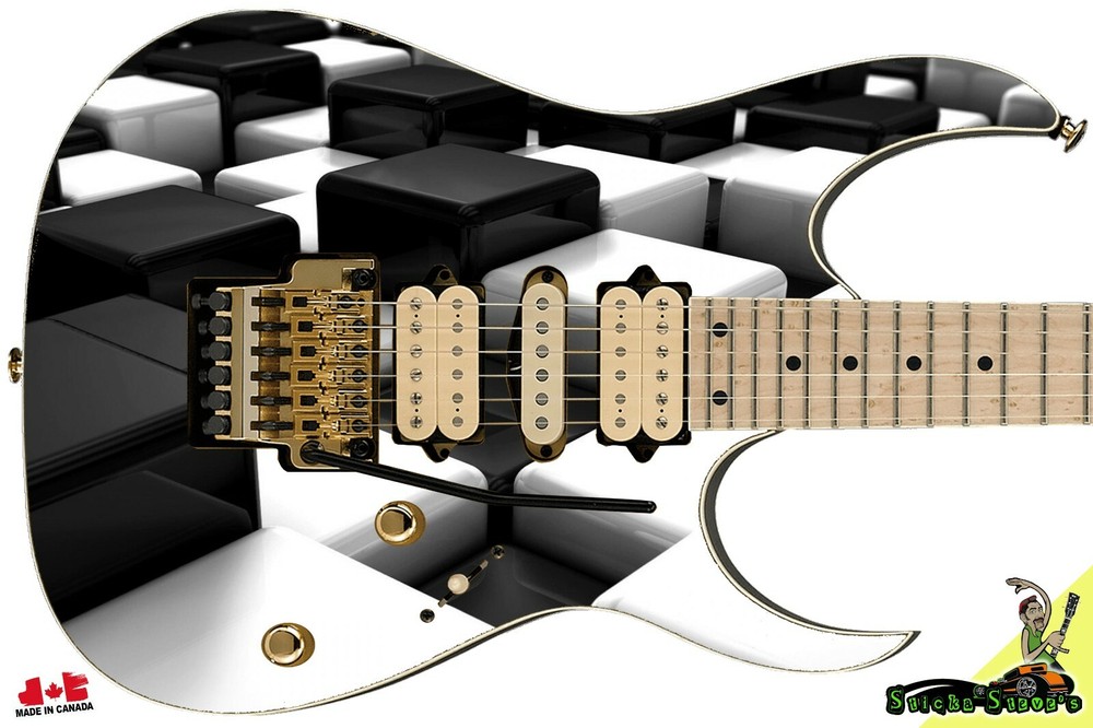Guitar Skin Axe Wrap Re-skin DIY Righty Electric World of Black and White 027