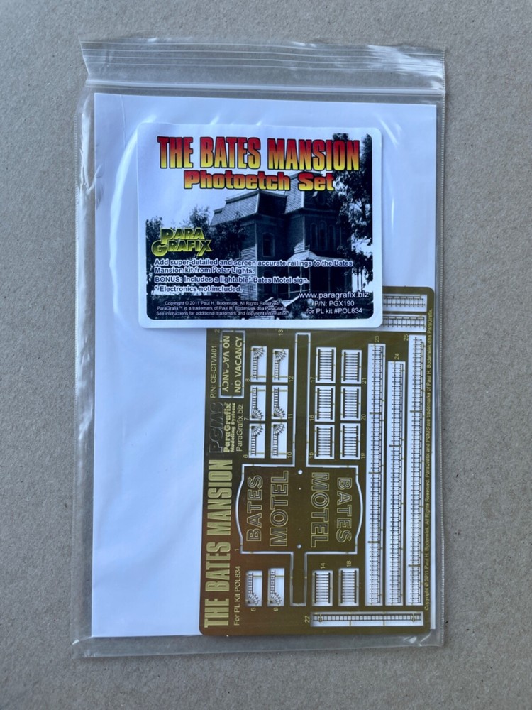 Paragrafix  HO 1/87 Bates Mansion Photo-Etch Set DETAIL SET for Polar Light kit