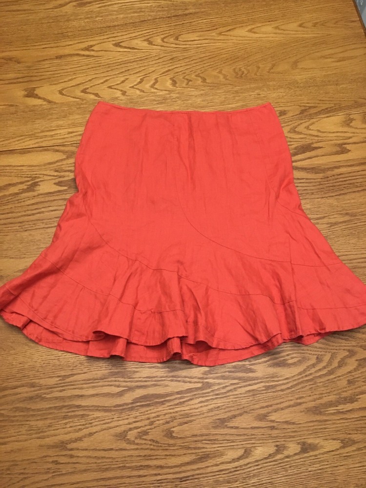 Old Navy Womens 100% Linen Midi ALine Skirt Size 10