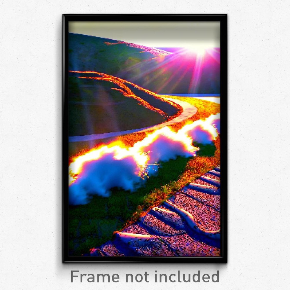 8-Bit Psychedelic Pixel Art Poster - Sunny Earthworks Trippy Gamer Print
