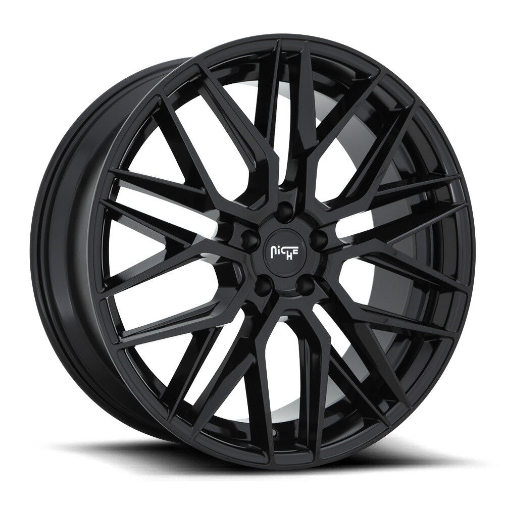 22x9 +38 Niche M224 Gamma 5x4.5 Gloss Black Wheels (Set of 4)