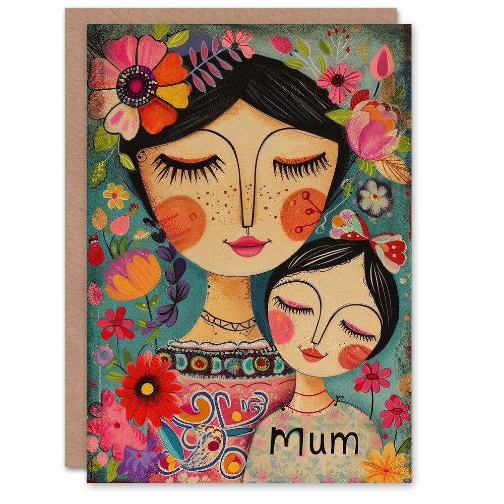 Mother's Day Greeting Card Mum Daughter Sweet Cute Florals For Mum