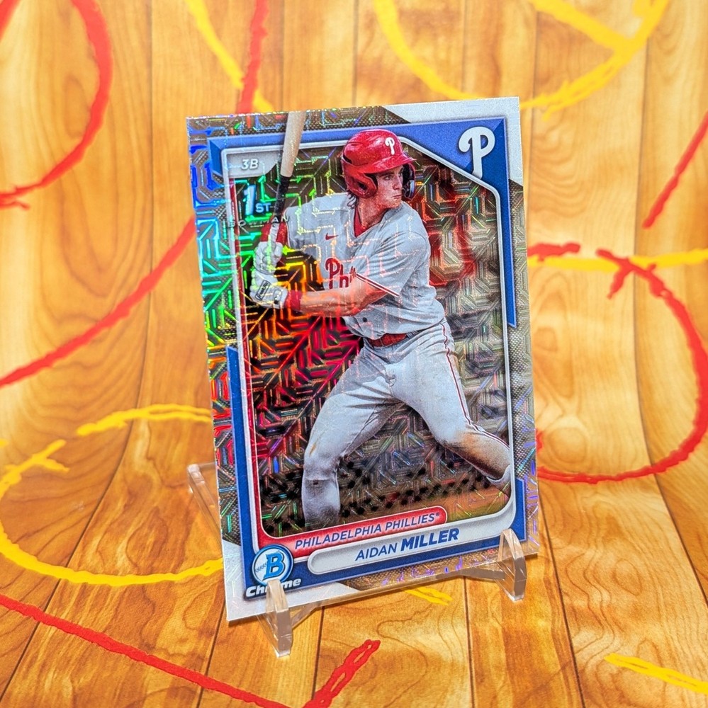 2024 Aidan Miller Bowman Chrome Prospects #BCP-27 Mojo Refractor (RC) Phillies