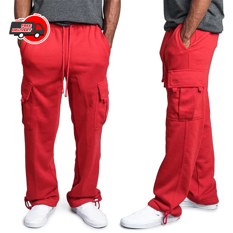 G-Style USA Men's Jogger Heavy Weight Fleece Cargo Pocket Sweat Pants.