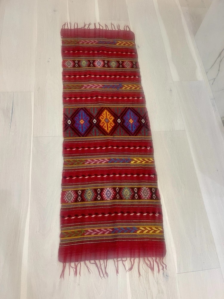 EUC Moroccan Rug Carpet Kilim Kelim Berber Handmade Woven Atlas Wool Runner