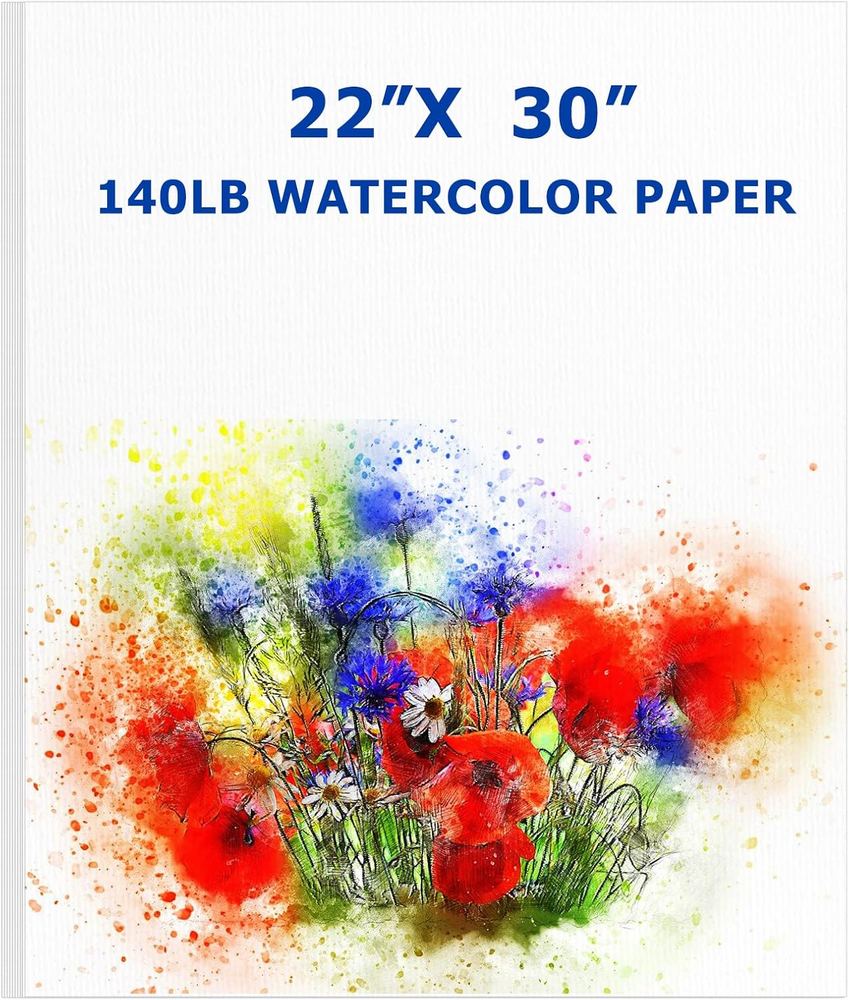 20 Sheets 140lb Heavyweight Watercolor Paper for Painting and Drawing