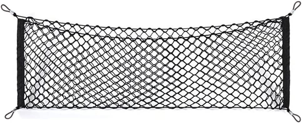 Car Rear Cargo Net, Universal Adjustable Elastic Trunk Cargo Storage Organizer