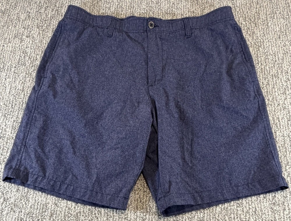 Under Armour Shorts Mens 38* Navy Blue Heather Golf Performance Stretch Tech