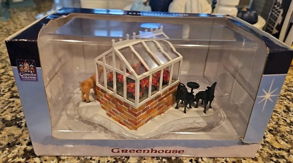 Carole towne Village Collection Greenhouse Table Accent Christmas Nib-image