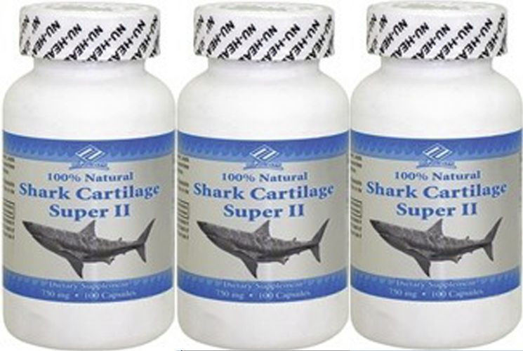 3 x Natural Shark Cartilage,750mg,100x3=300caps total Save!