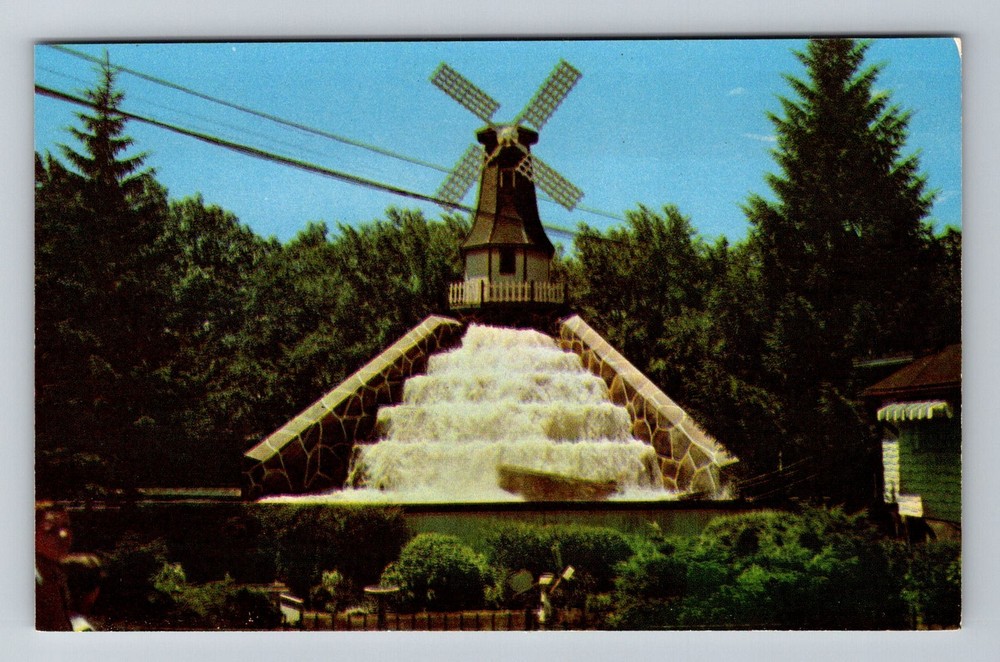 Youngstown, OH-Ohio, Rapids Old Mill Idora Park Waterfall Ride Vintage Postcard