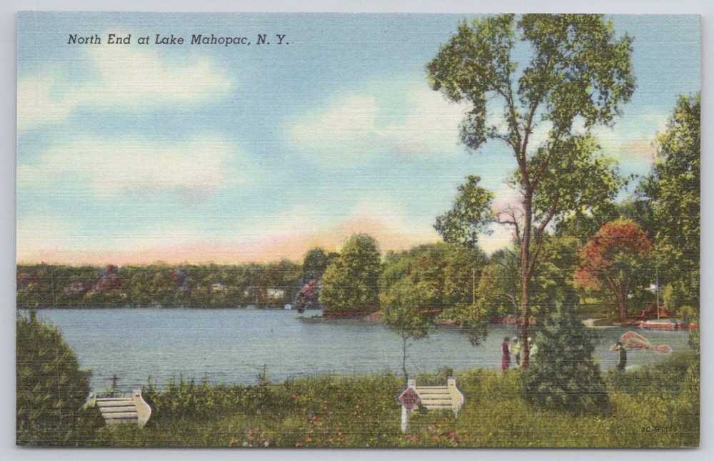 Lake Mahopac NY North End Linen Postcard Curteich Art-Colortone