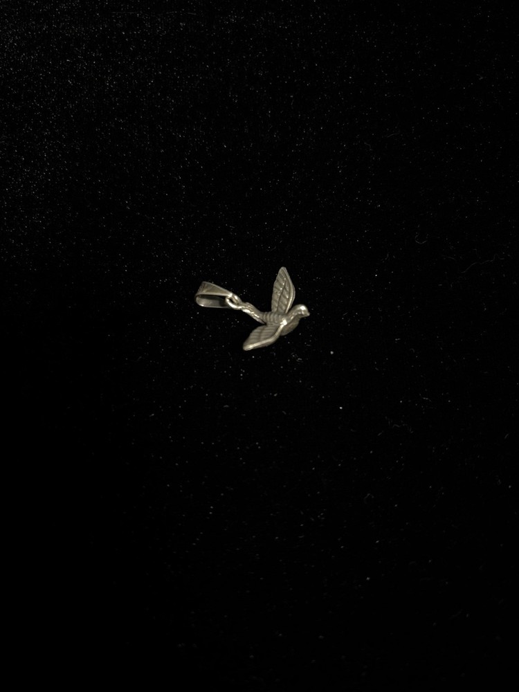 .925 Sterling Silver Bird in Flight Necklace Pendant Charm