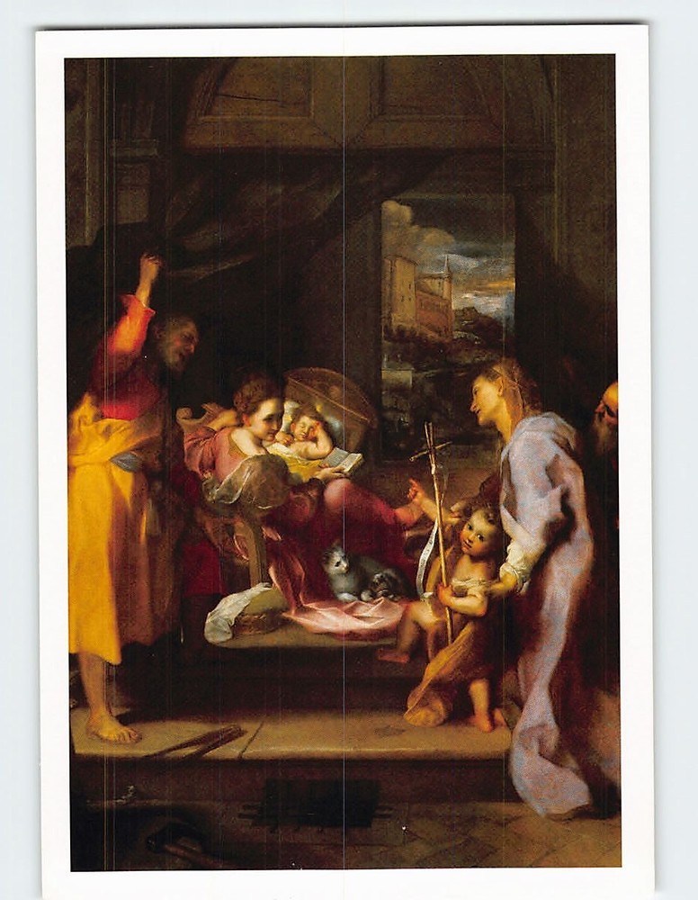 Postcard Madonna of the Cat Painting by Federico Barocci
