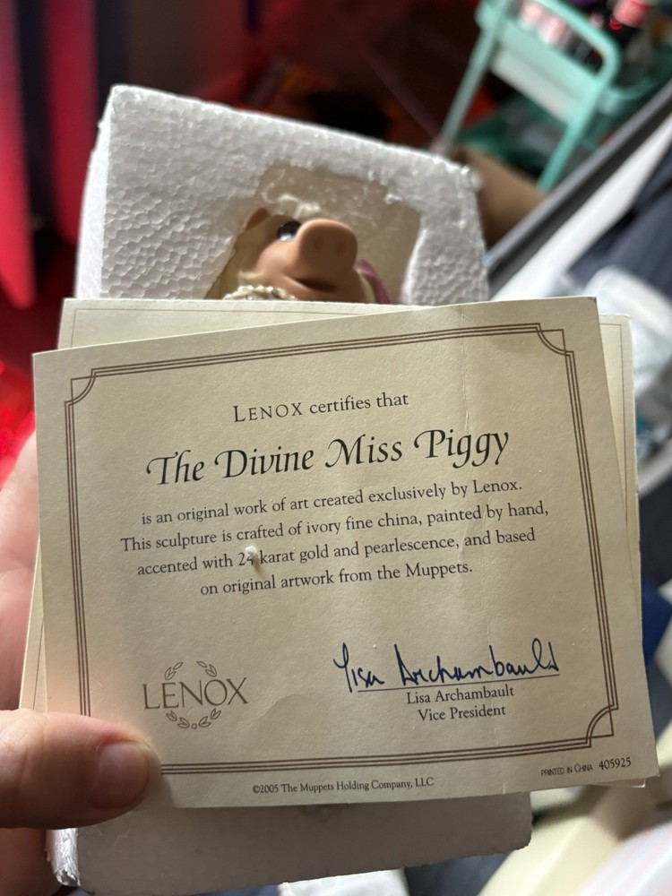 LENOX THE DIVINE MISS PIGGY Figurine - Muppets - NEW In Box 24K Gold