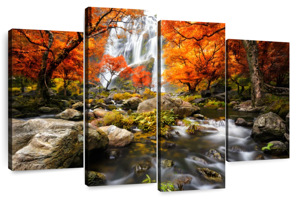 Stunning Autumn Waterfall Wall Art