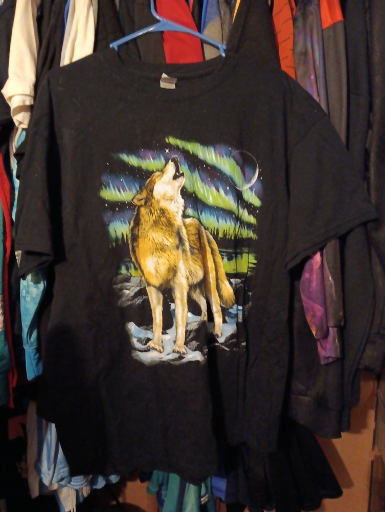 Mens Wolf Graphic T-shirt Size Xl