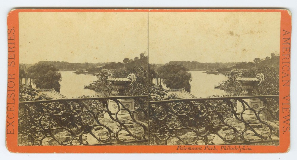 G2092~ PHILADELPHIA – Schuylkill River Fairmont Park 1870s Stereoview