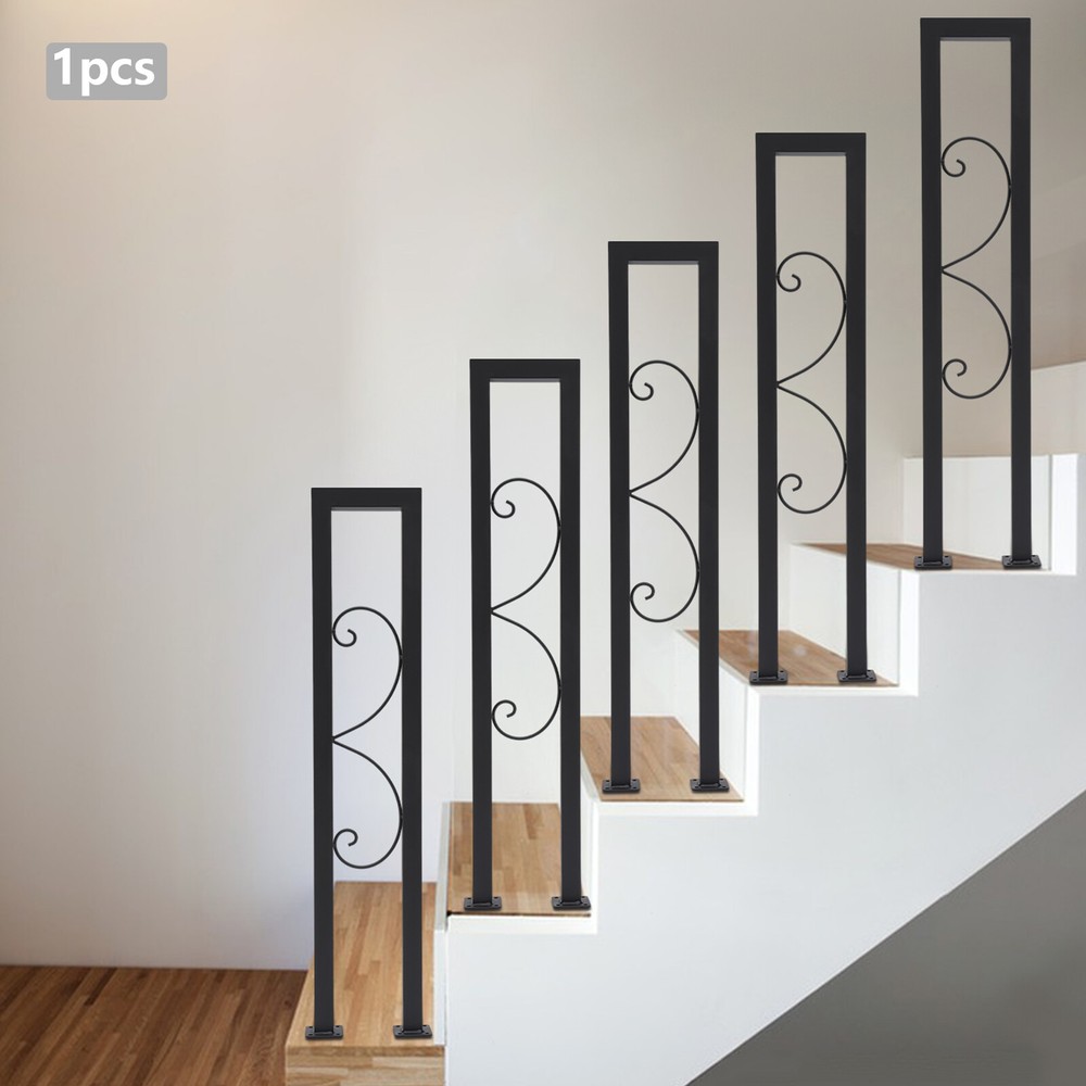 U-Shaped Metal Stair Handrail Decorative Railing for Indoor Outdoor Stairs