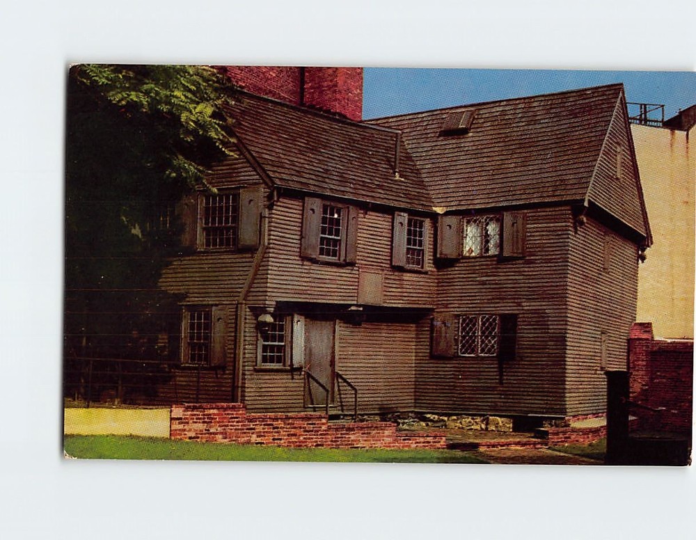 Postcard Court Yard View Of Paul Revere House Boston Massachusetts