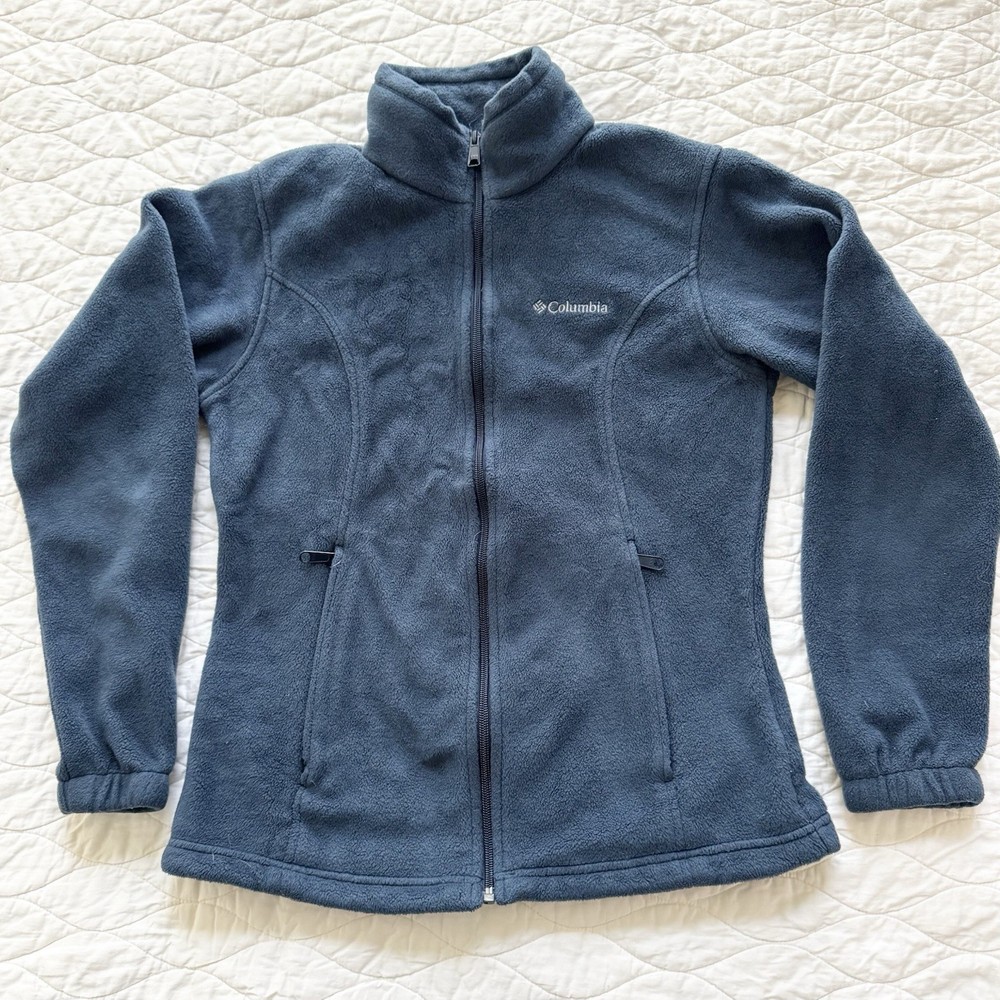 Columbia Benton Springs Gray Full Zip Fleece Jacket Winter Womens Size Medium