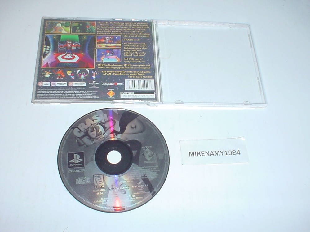 CRASH BANDICOOT 2: CORTEX STRIKES BACK game in case no manual - Sony Playstation