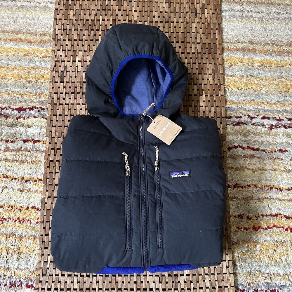 NWT Patagonia Mens Driftwood Canyon Pile Fleece Puffer Jacket Hoody Blue Medium