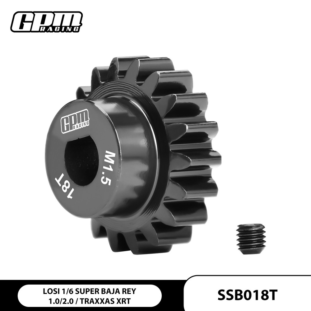 GPM 40Cr Carbon Steel Motor Gear 18T For LOSI 1/6 Super Baja Rey 1.0/2.0 1/6 XRT
