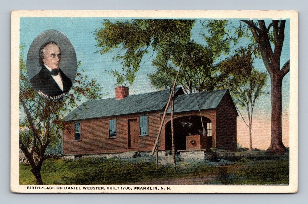 Vintage Postcard Birthplace of Daniel Webster Franklin NH Linen Era