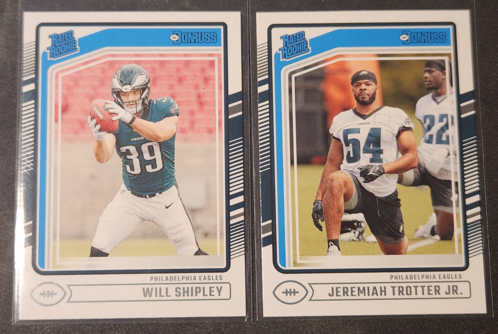 WILL SHIPLEY/JEREMIAH TROTTER JR. 2-CARD RC LOT 2024 Donruss Elite RR EAGLES