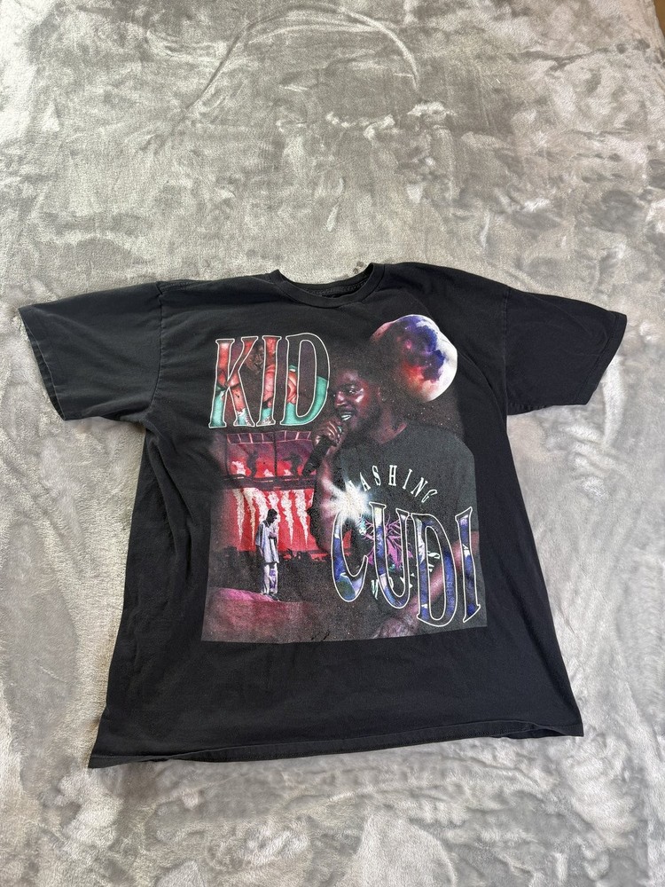 Vintage Kid Cudi Insano World Tour Moon Man Graphic T-Shirt Black Cotton Men's
