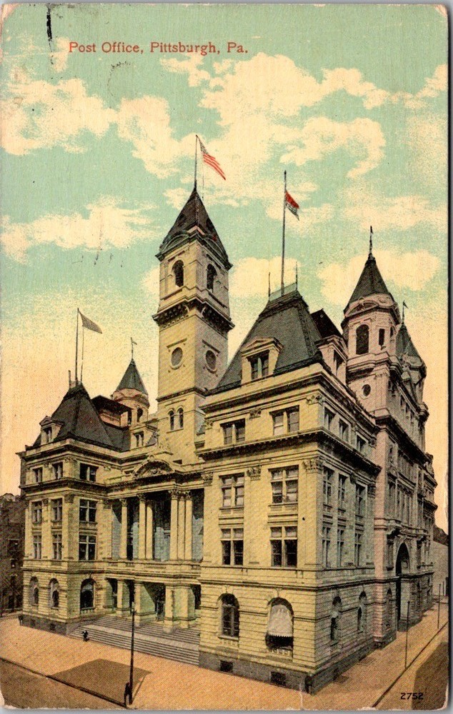 Vintage Pittsburgh PA Postcard – U.S. Post Office – Early 1900s