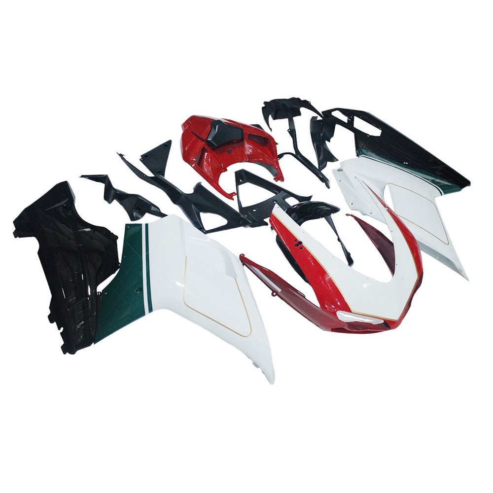 Injection Red White Fairing Kit for 2007-2012 Ducati 1098 848 1198 ABS Bodywork