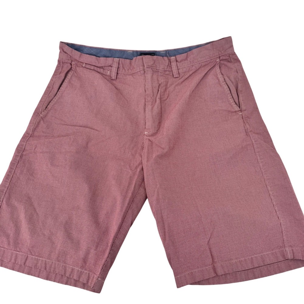J Crew Club Red Gingham Shorts Men's 33W 10.5L Chino Casual Summer