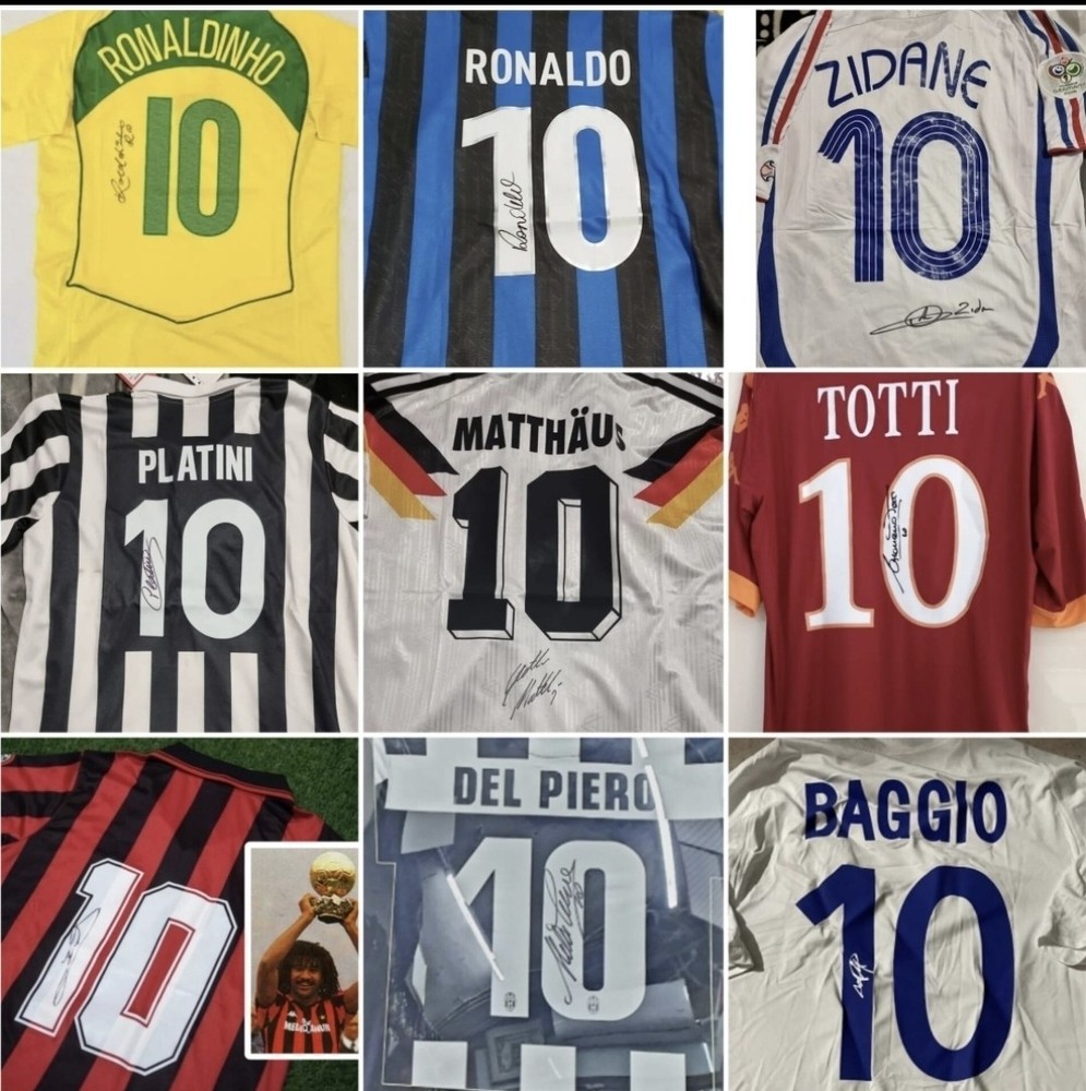 Lot of 16 Number 10 Autographed Football Jerseys