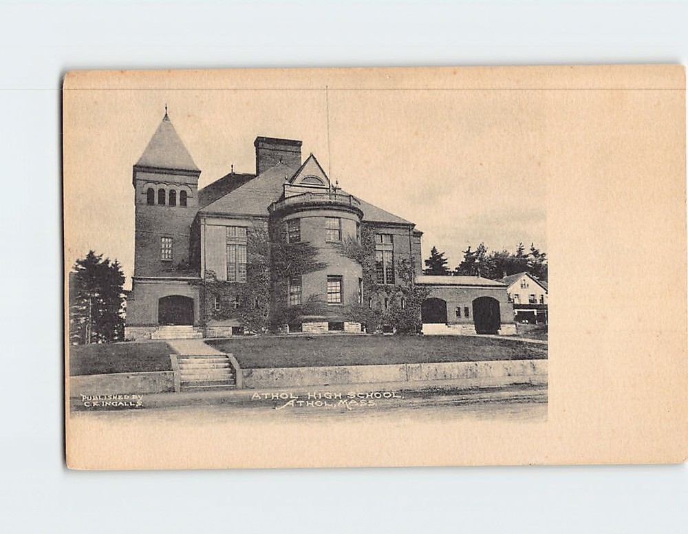Postcard Athol High School Athol Massachusetts USA
