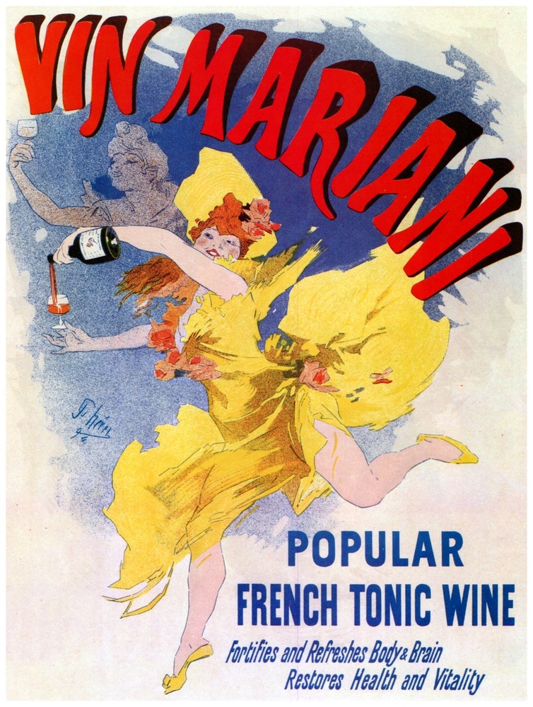 7508.Decoration Poster.Home Room interior art design.Wine Mariani.French Nouveau
