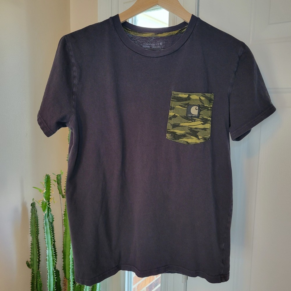 Carhartt Camo Black Youth Tshirt Size Youth XL 18-20 Short Sleeve