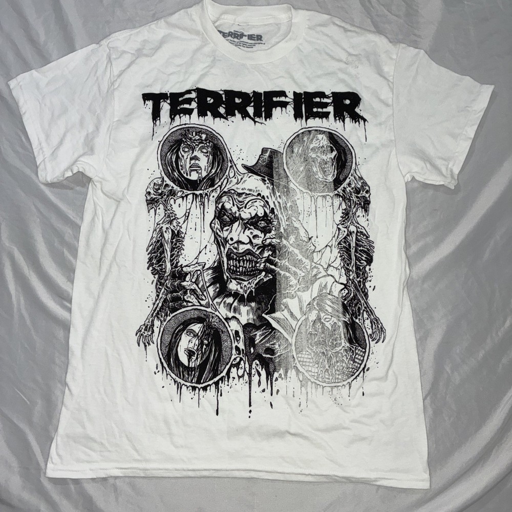 Terrifier Art the Clown Shirt Mens M Soft White  Horror Movie Terror Tee T Shirt